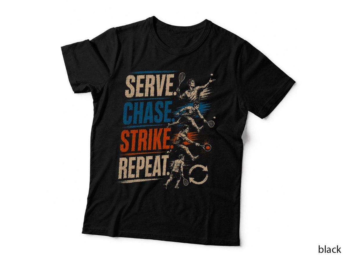 Serve Chase Strike Repeat Squash Action Sports Halftone T-Shirt, Hoodie