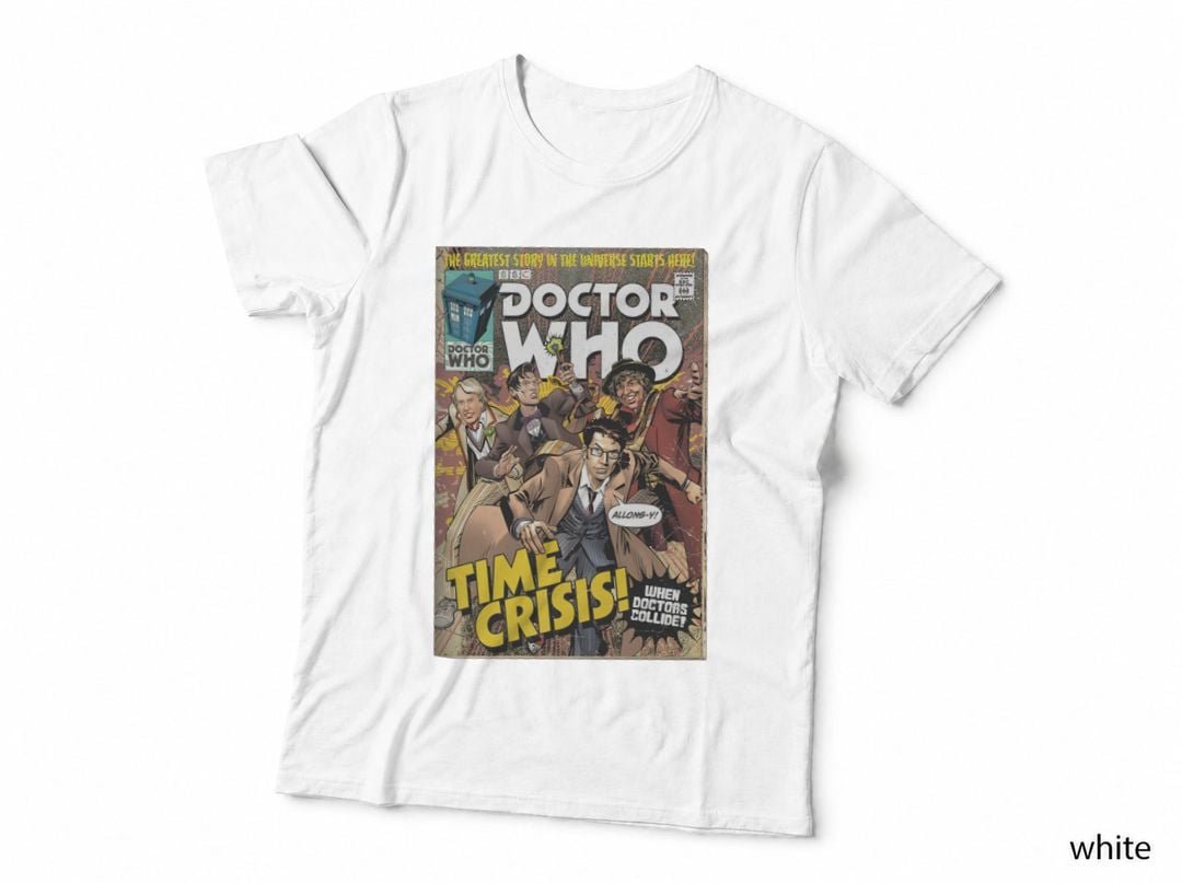 Doctor Who Time Crisis Allons-Y Comic Art, When Doctors Collide T-Shirt