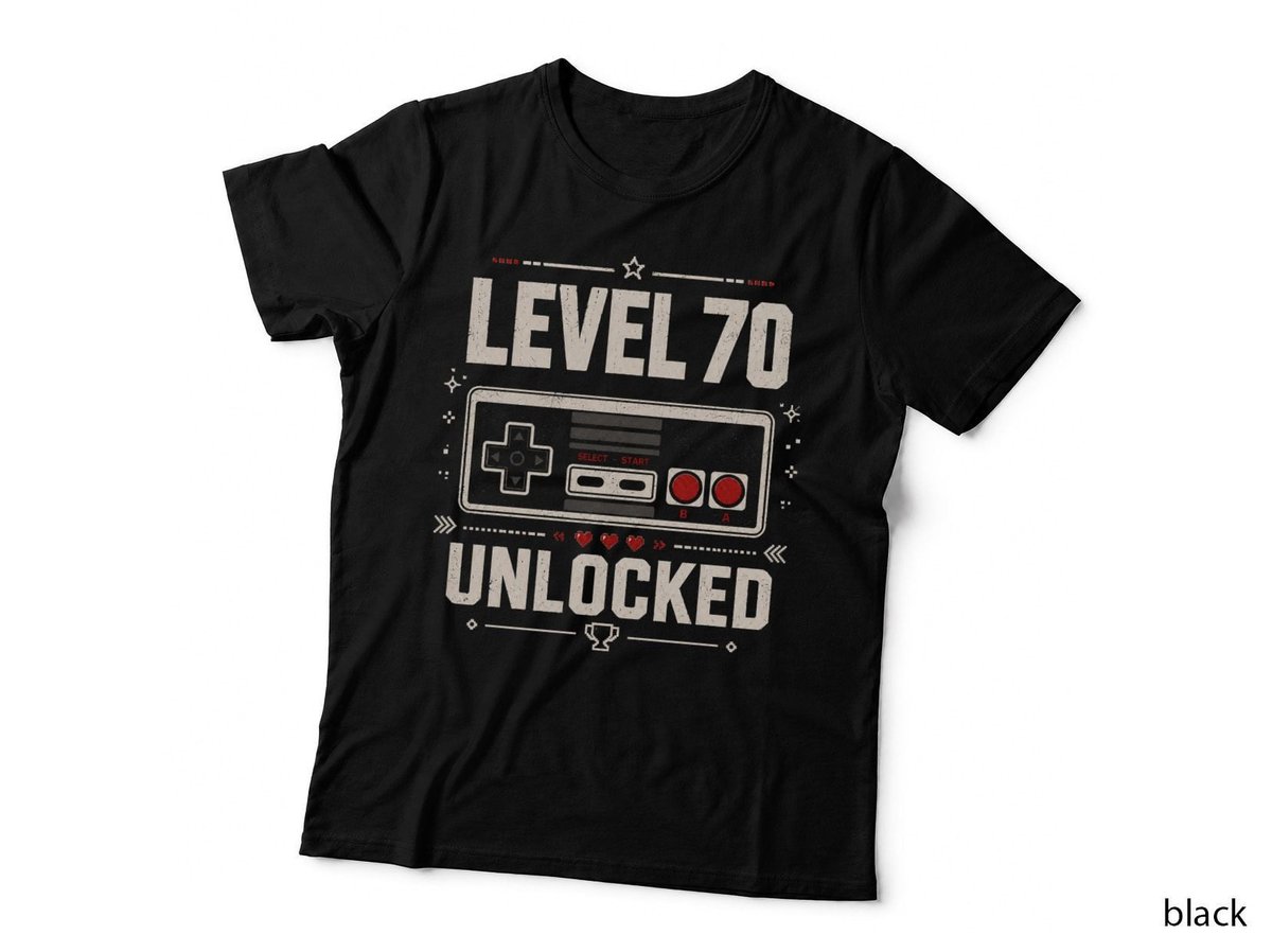 Level 70 Unlocked 70th Birthday Gamer Video Game T-Shirt Hoodie Born 1956 Dad