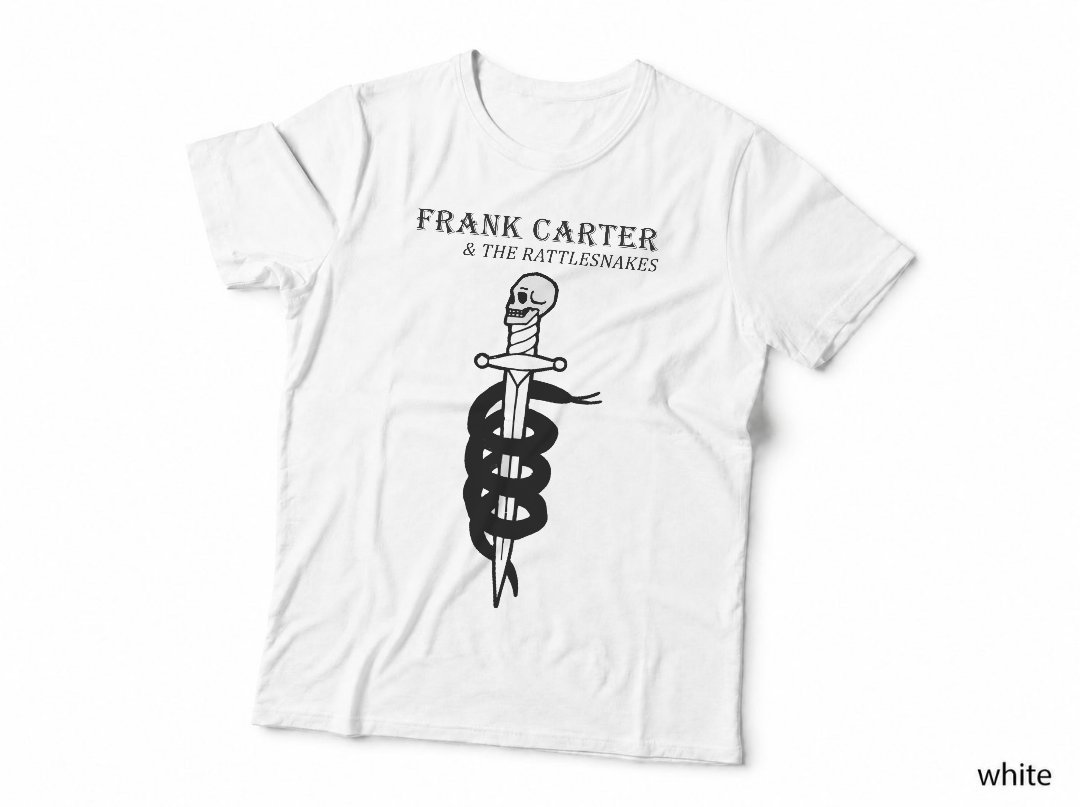 Frank Carter Rattlesnakes T-Shirt, Gothic Skull Snake Sword, Rock Band Fan