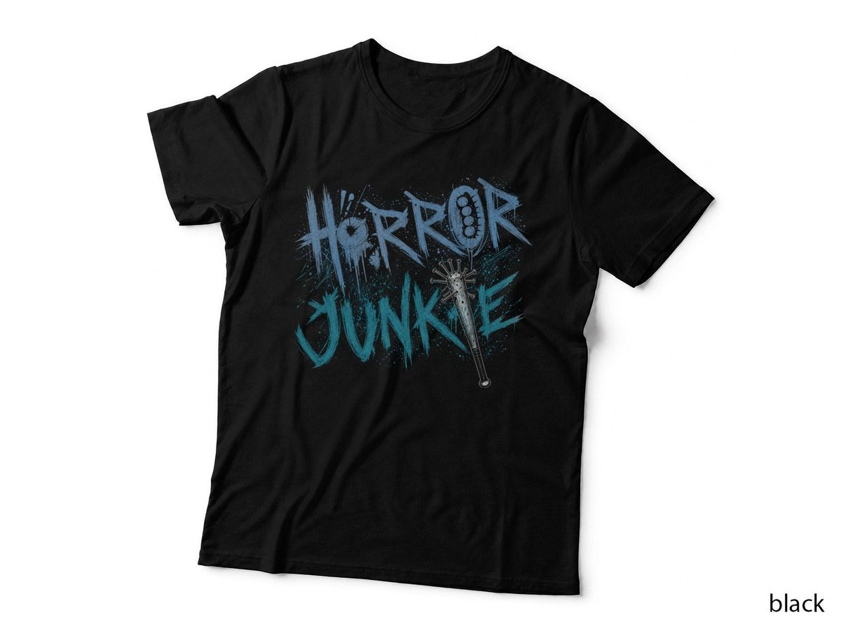 Horror Junkie Blue Scary Movie Halloween Slasher Film Goth T-Shirt Hoodie