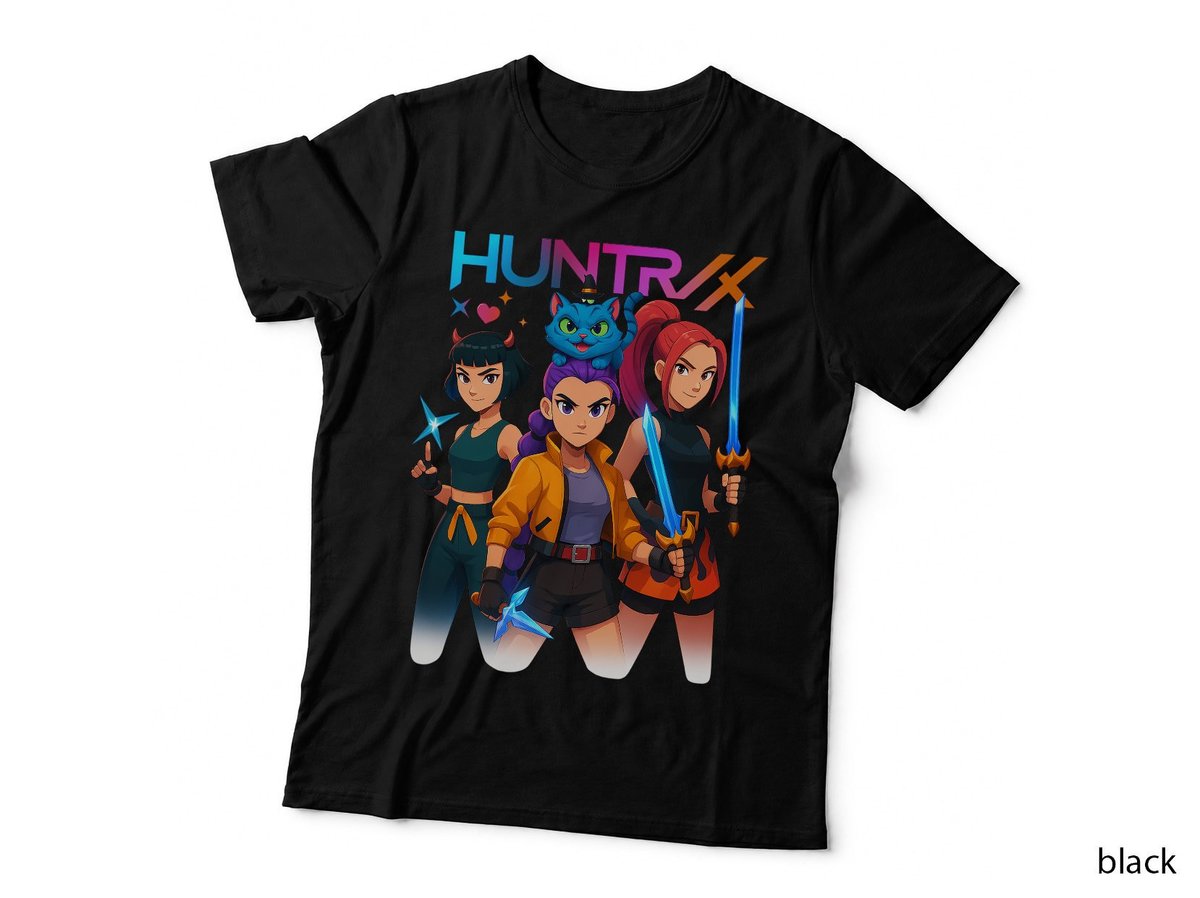 Demon Hunters Huntrix Girls T-Shirt, K-Pop Anime Warriors, Fantasy Fan