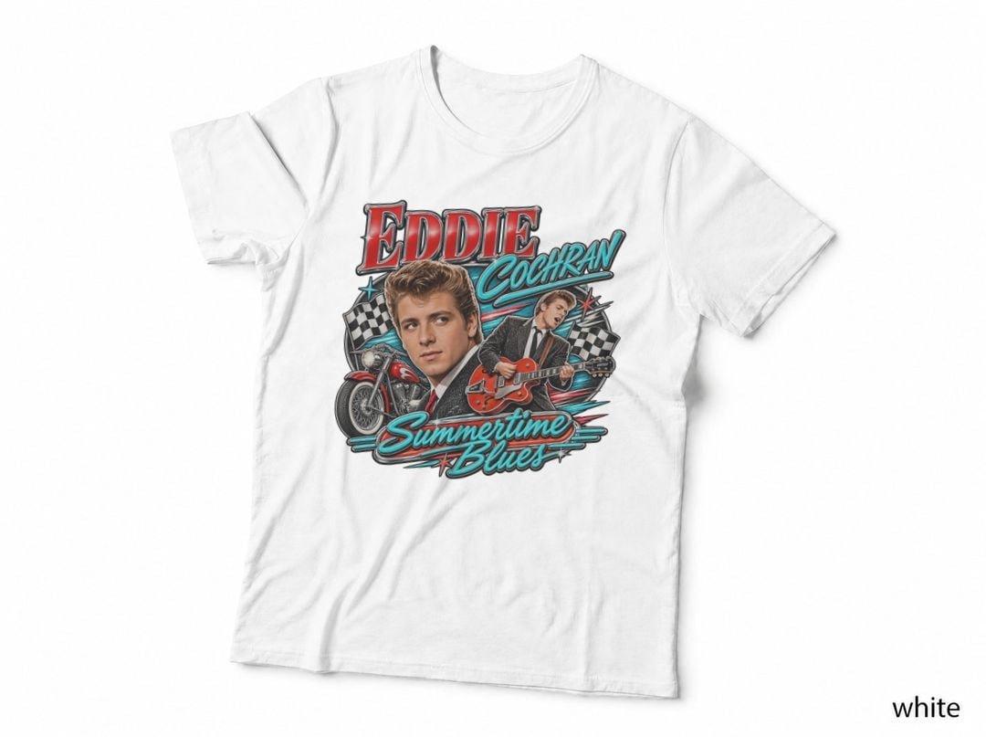 Eddie Cochran Summertime Blues Rockabilly Motorcycle 1950s T-Shirt Hoodie