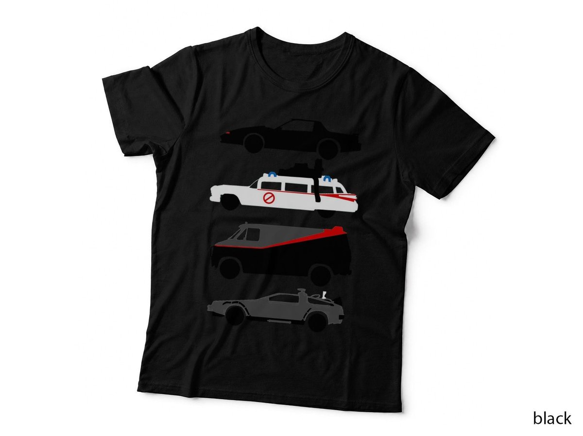 Car Lover Shirt, Kit, Ecto-1, GMC Vandura, DeLorean, TV Show Cars T-Shirt