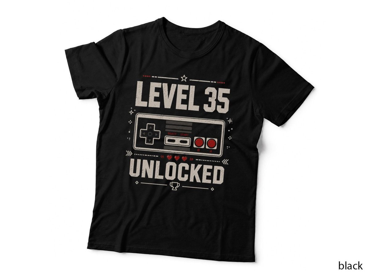 Level 35 Unlocked 35th Birthday Gamer Video Game T-Shirt Hoodie Born 1991 Gift