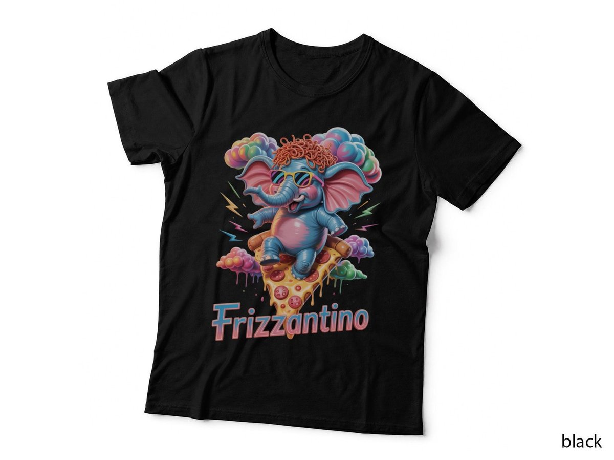 Frizzantino Pizza Elephant Brainrot T-Shirt, Pizza Head Elephant Meme Gifts