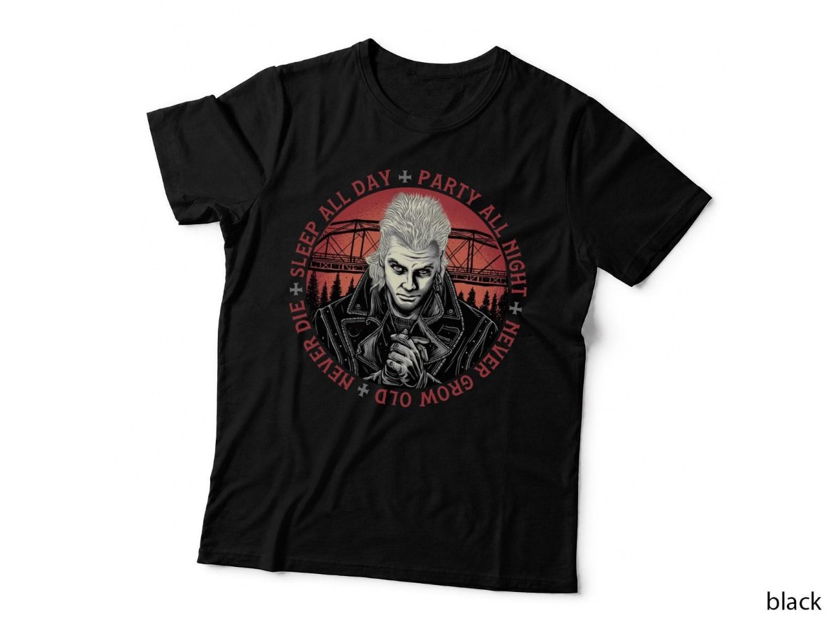 The Lost Boys Party All Night T-Shirt, Cult 80s Vampire Movie Gift Hoodie