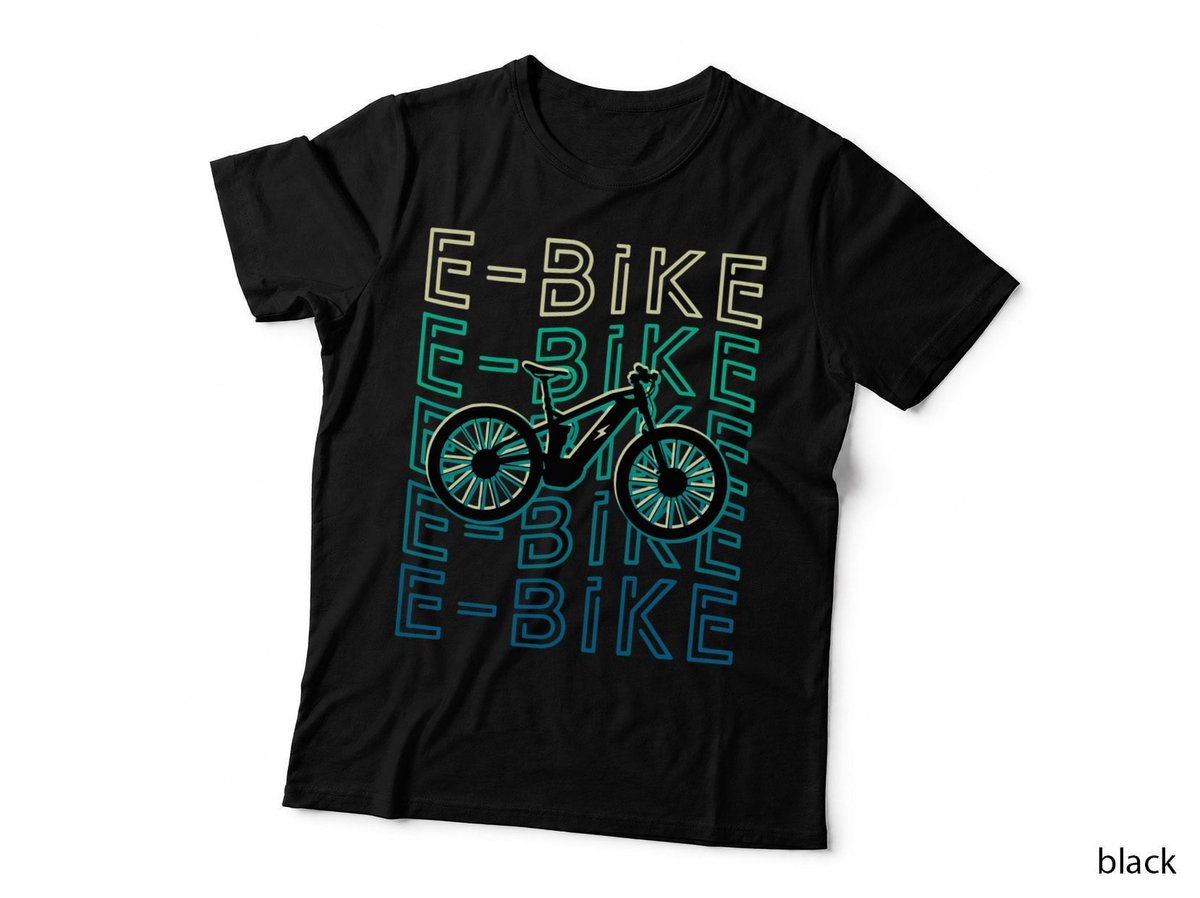 EBike Retro Bicycle MTB Cycling E-Bike Cycle T-Shirt
