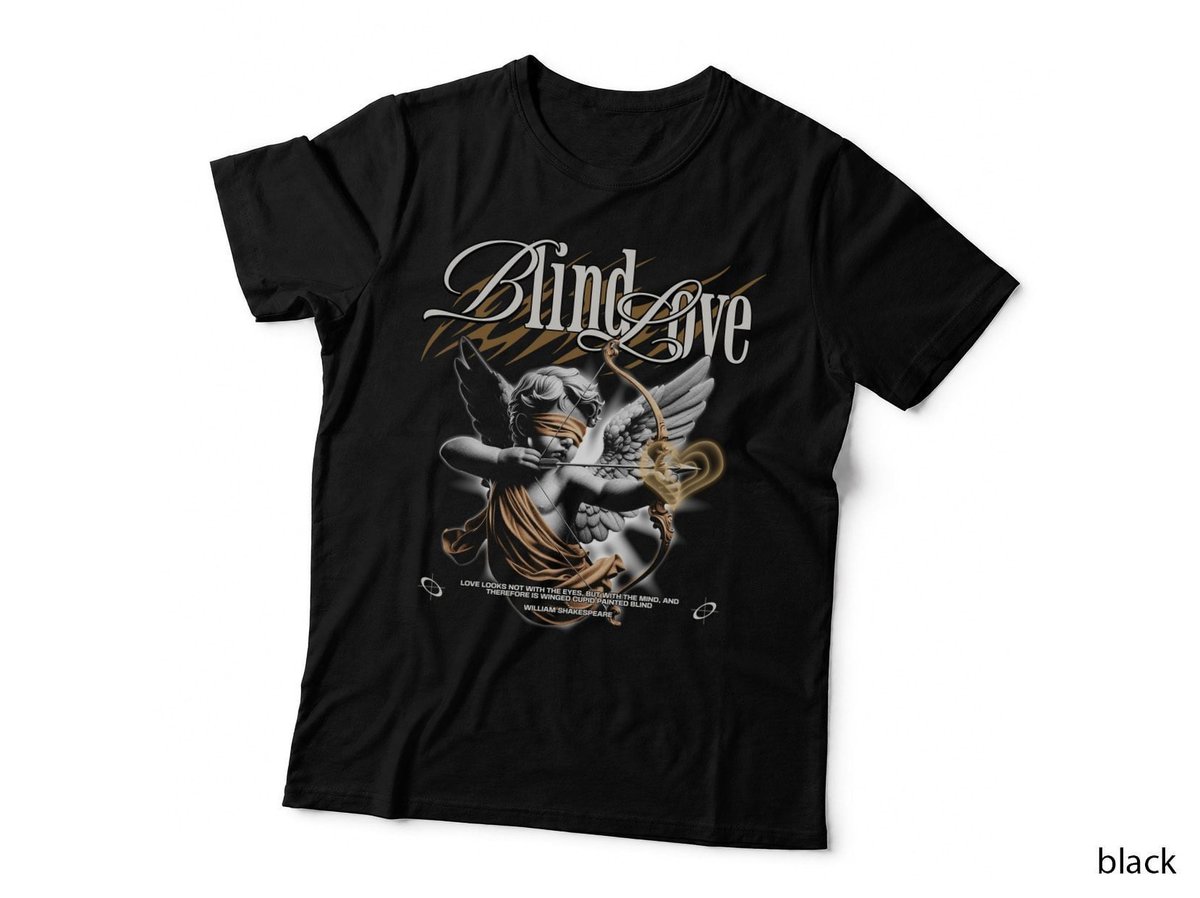 Blind Love T-Shirt, Cupid Art Print, Romantic Valentine