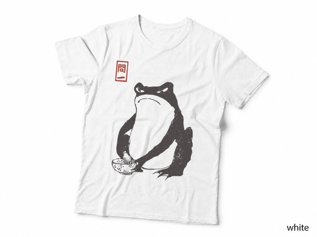 Unimpressed grumpy Frog funny Japanese art by Matsumoto Hoji T-Shirt