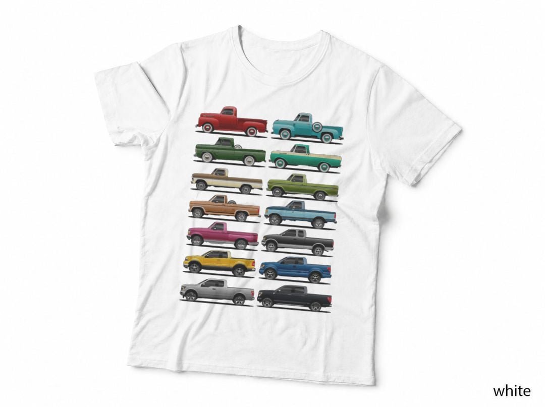 Evolution of Ford Trucks F Series 1948 - 2021 F1 F100 F150 T-Shirt
