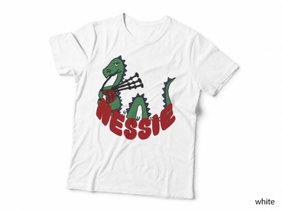 Loch Ness Monster Bagpipe T-Shirt, Scottish Souvenir, Fun Cryptozoology Gift