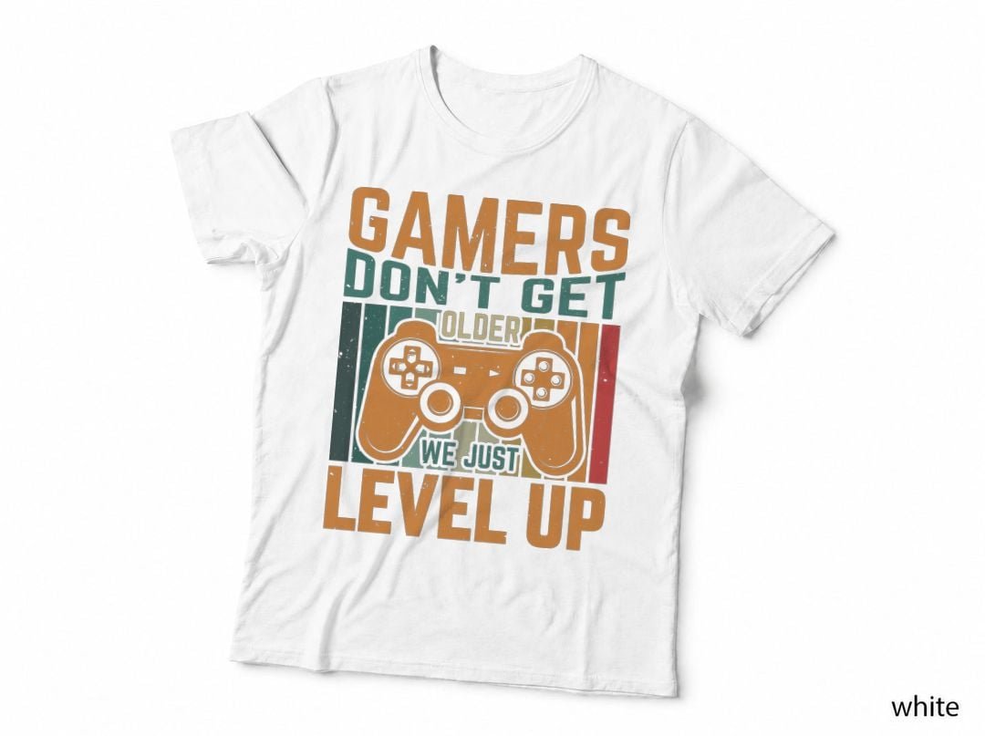 Gamers Don’t Get Older We Just Level Up Gamer Birthday T-Shirt