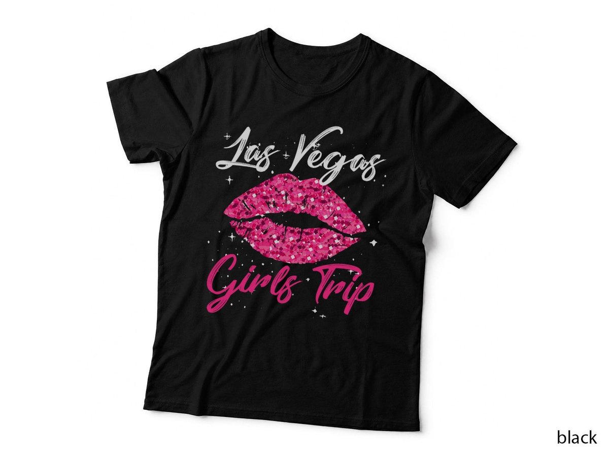 Girls Trip Las Vegas T-Shirt, Glitter Lips, Bachelorette Party