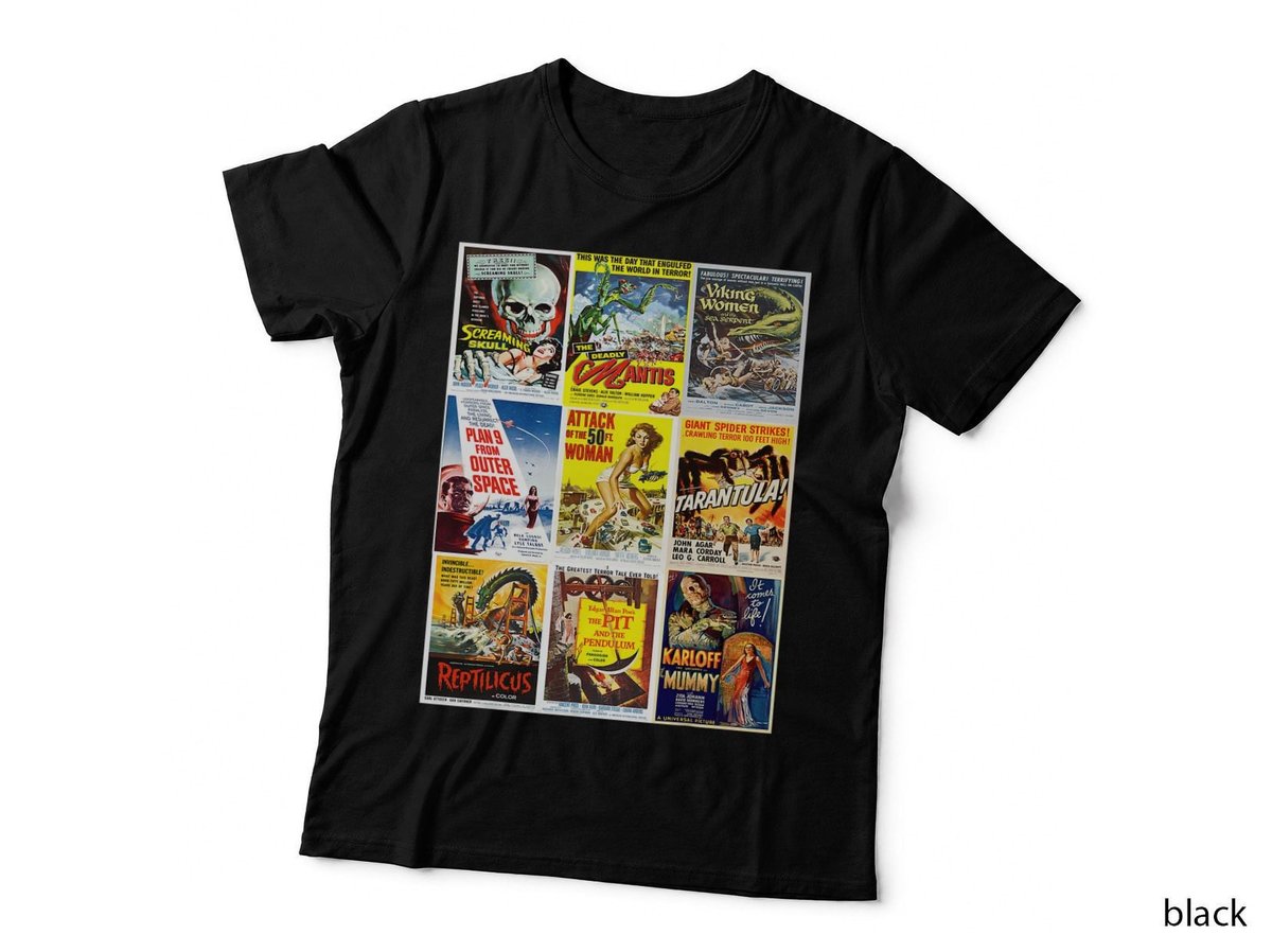 B Movie Poster Collection, Classic Sci-Fi Horror Monsters T-Shirt