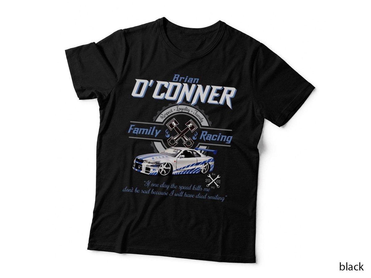 Brian O'Conner Family Racing Fast and Furious T-Shirt, Movie Tribute