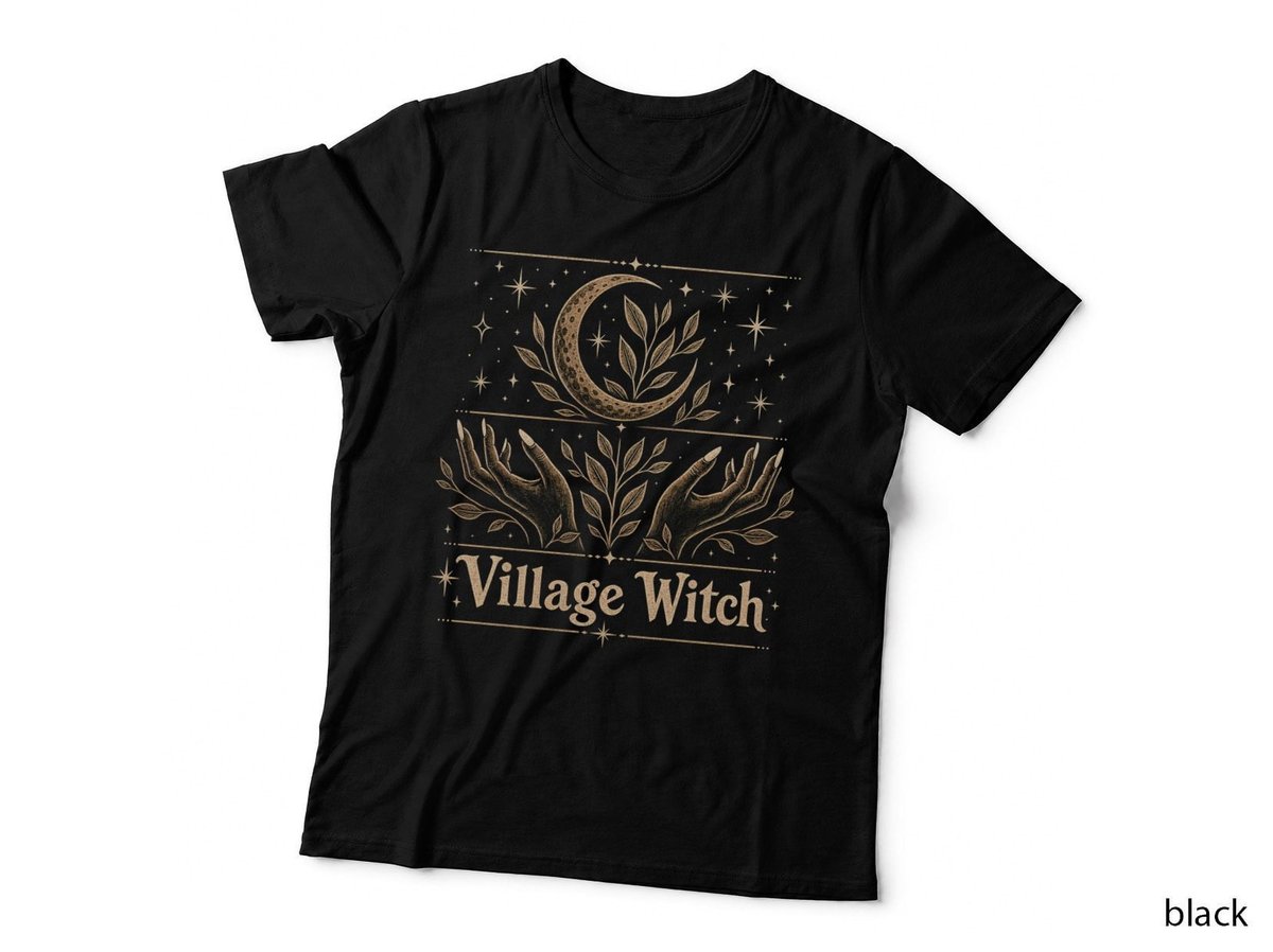 Village Witch Moon Hands Witchy Herbalist Cottagecore Wiccan T-Shirt Hoodie