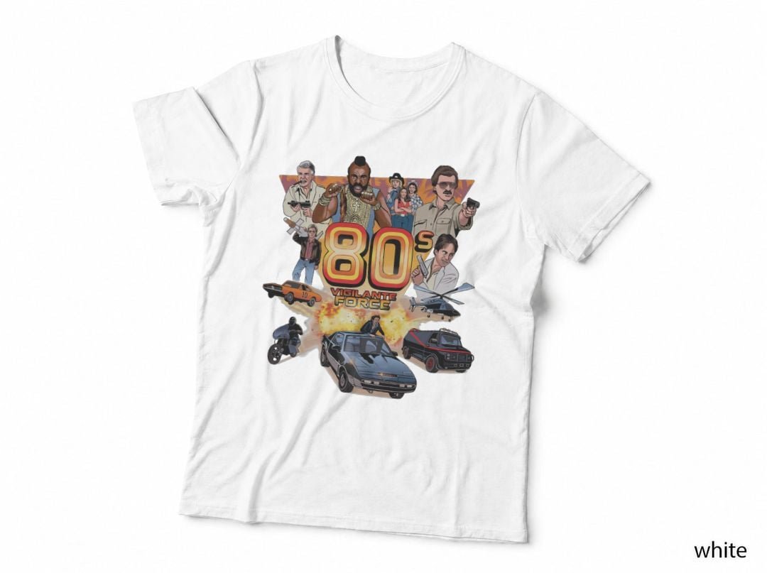 80s Vigilante Force T-Shirt, Retro TV Heroes, 80s Nostalgia Fan Art