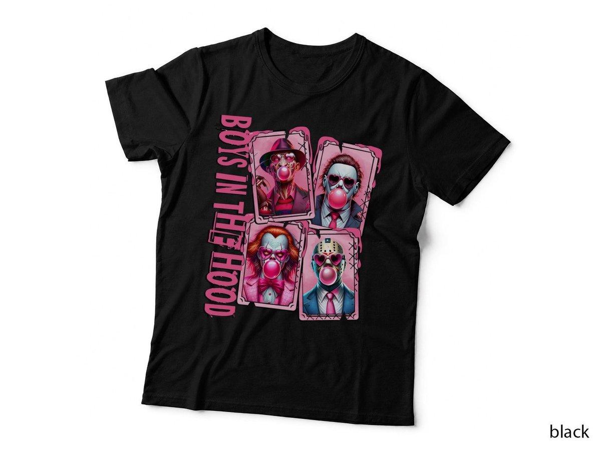 Boys In The Hood Bubblegum T-Shirt, Horror Mashup Art