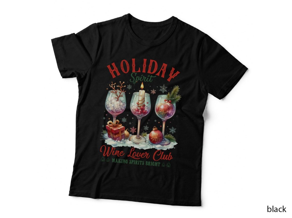 Wine Lovers Club T-Shirt, Christmas Wine Xmas Spirit Festive Drink Hoodie