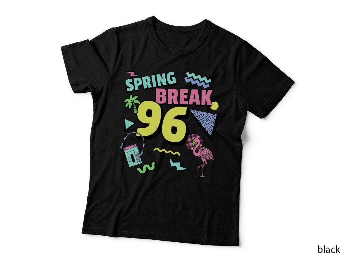 Spring Break Logo 1996 Throwback College Graphic Cool Retro T-Shirt