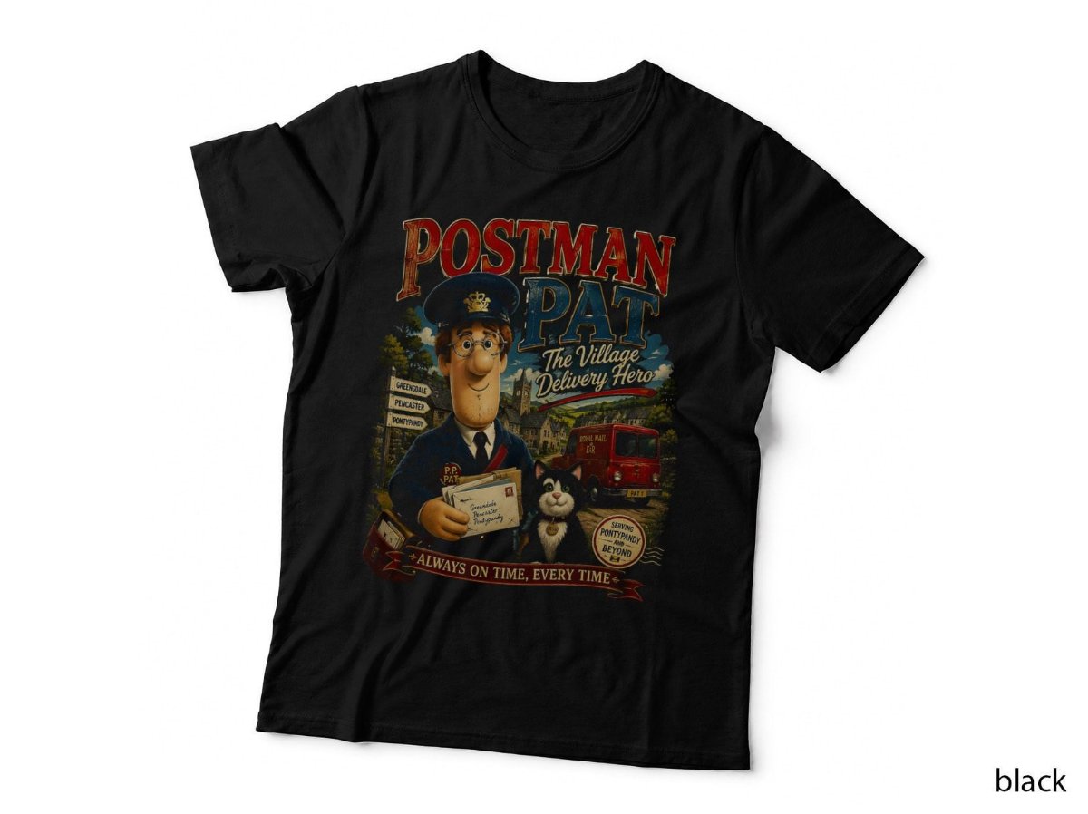 Postman Pat Vintage Cartoon Nostalgia Art Halftone T-Shirt, Kids TV Hoodie