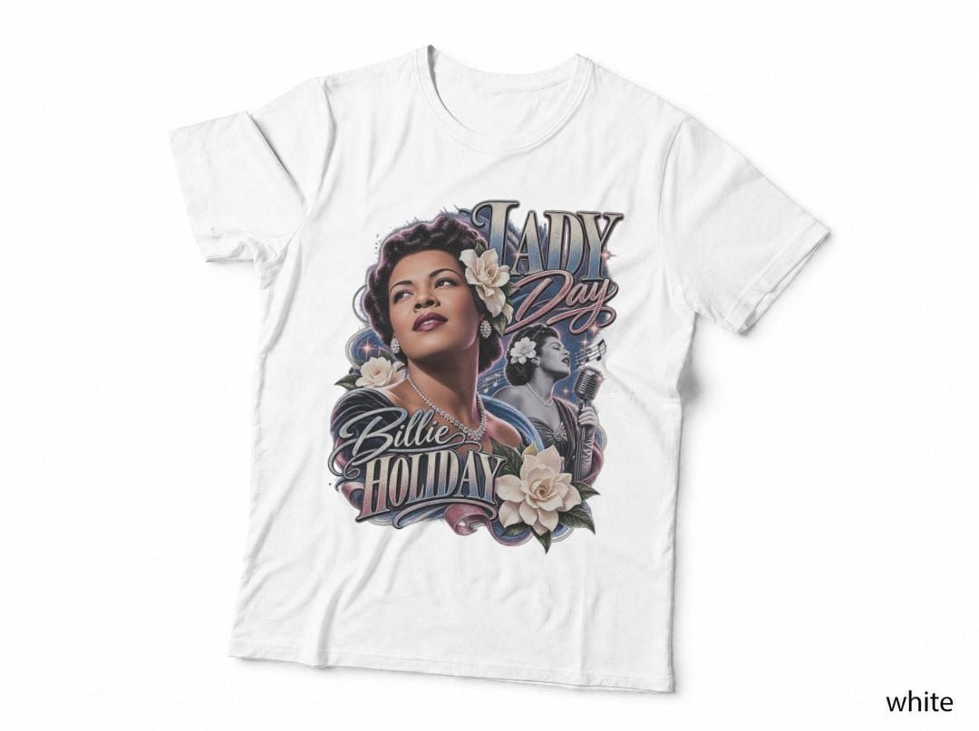 Billie Holiday Lady Day Jazz Singer Gardenia Blues Music T-Shirt Hoodie Vintage