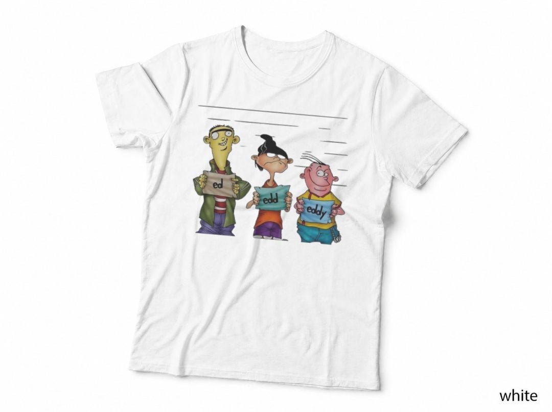 Ed Edd N Eddy T-Shirt, Retro Cartoon Nostalgia, 90s TV Show Mugshot