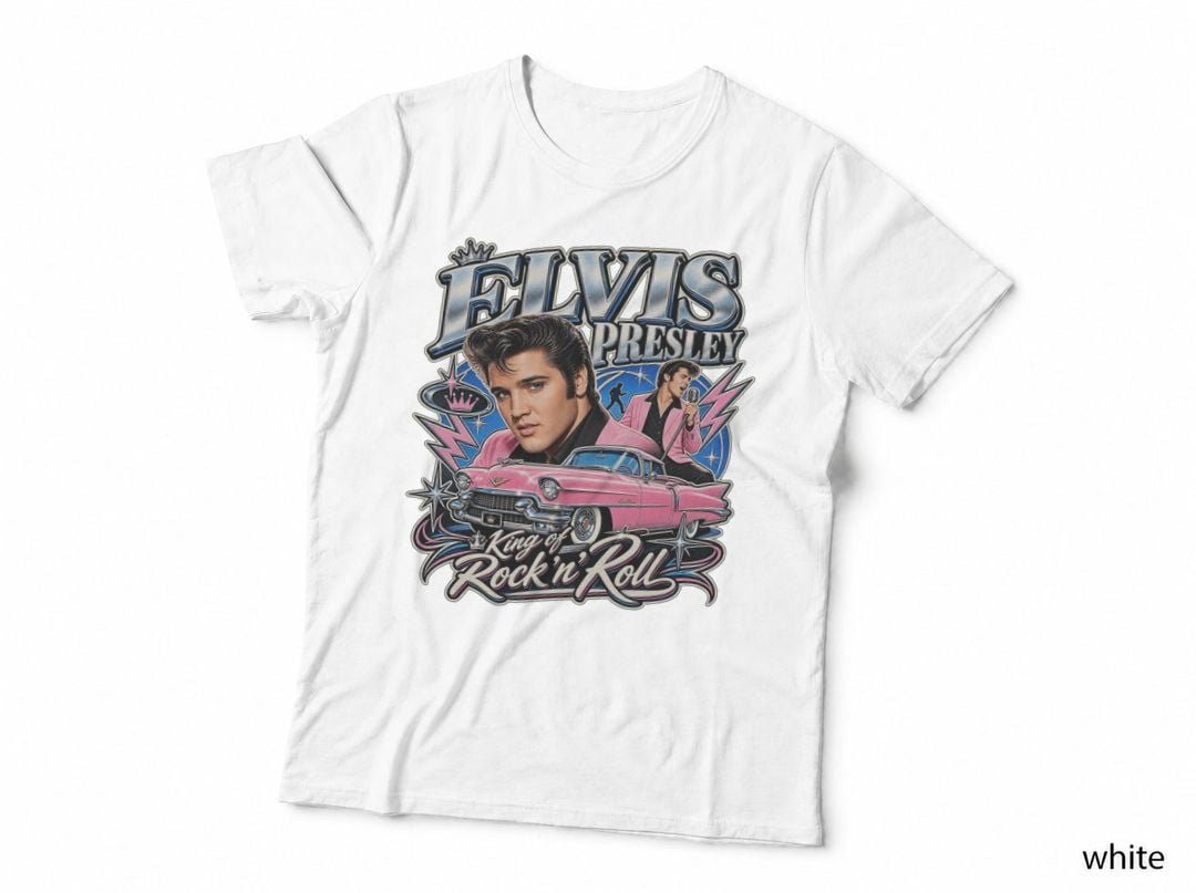Elvis Presley Rockabilly Pink Cadillac King Of Rock N Roll T-Shirt Hoodie