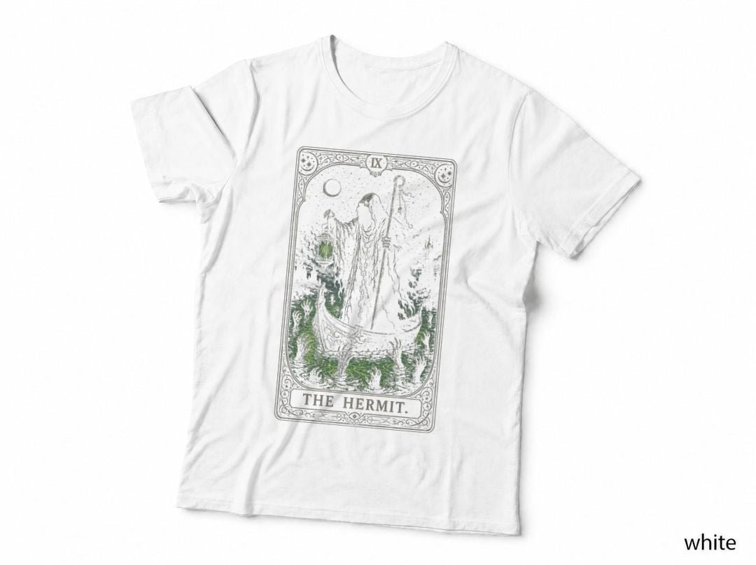 The Hermit Tarot Grim Reaper Occult Witchy Gothic Halloween T-Shirt Hoodie