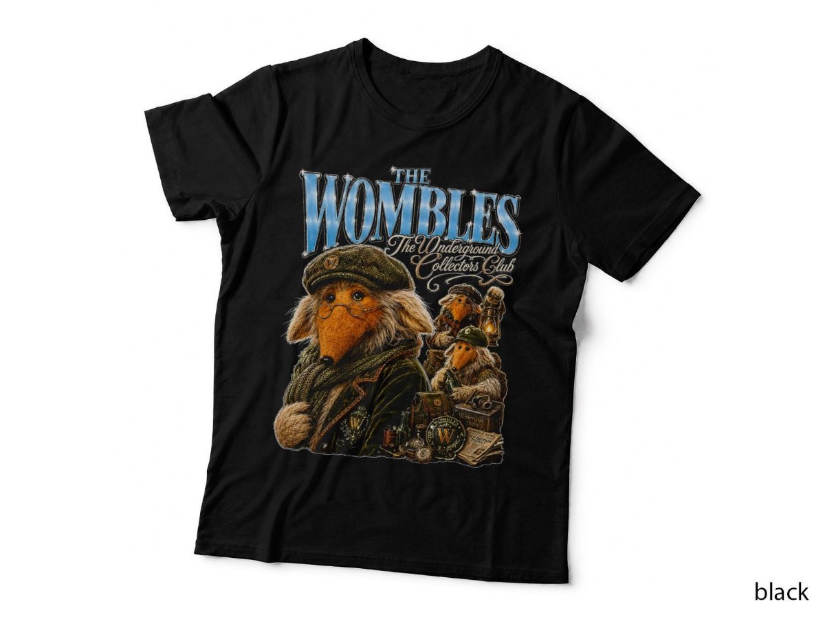 The Wombles Vintage Woodland Cartoon Nostalgia Halftone T-Shirt, Kids Hoodie
