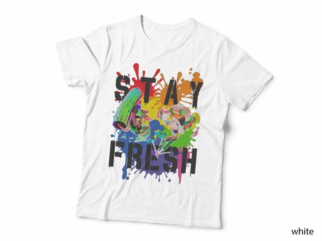 Splatoon Pride Stay Fresh Rainbow Paint Splat Graffiti Art T-Shirt