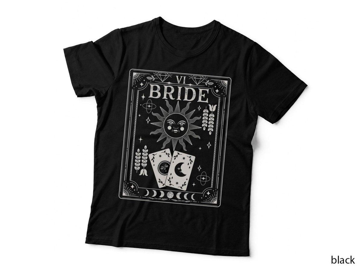 The Bride Tarot Card White Witchy Celestial Hen Party Wedding T-Shirt Hoodie