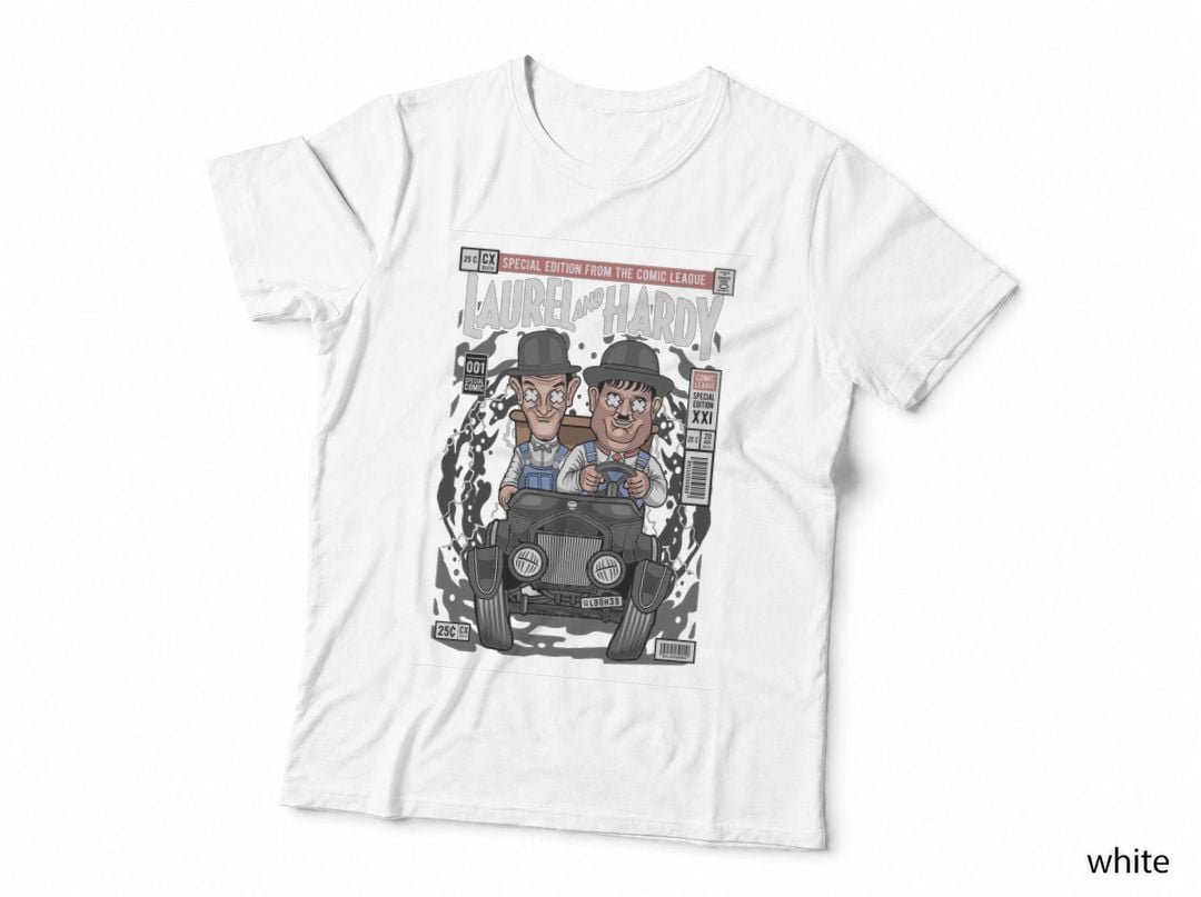 Laurel And Hardy T-Shirt, Vintage Comedy, Retro Humor