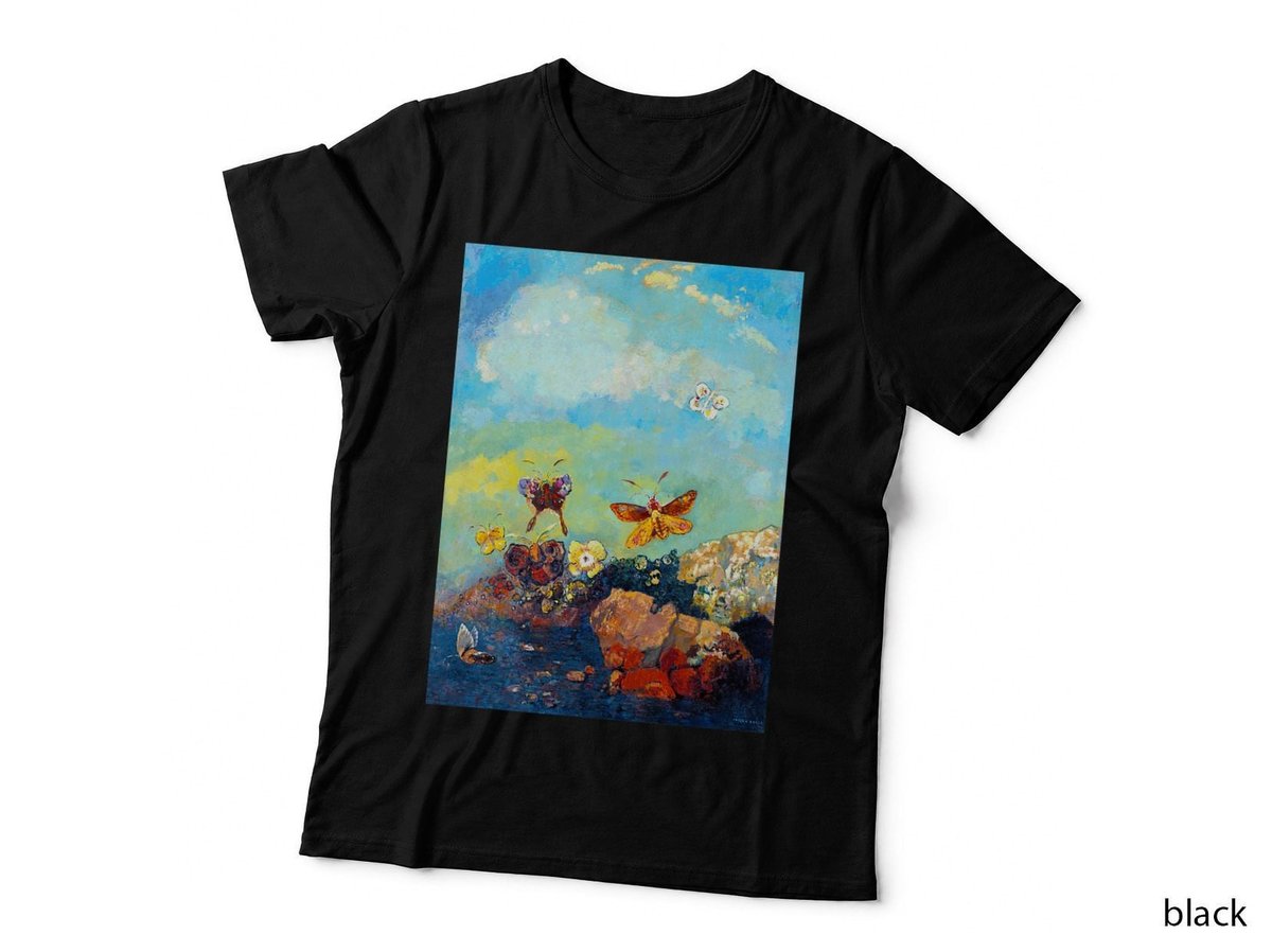 Butterflies Symbolism French Art by Odilon Redon T-Shirt