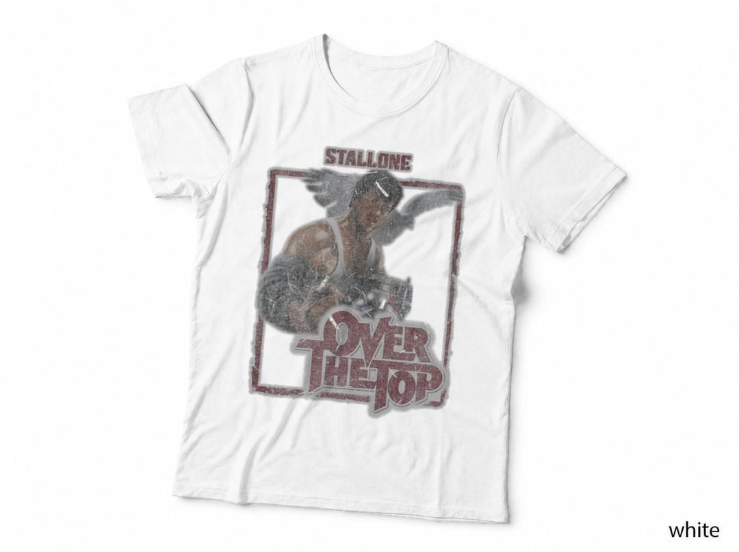 Over The Top Stallone T-Shirt, 80s Action Movie Fan Art, Retro Film