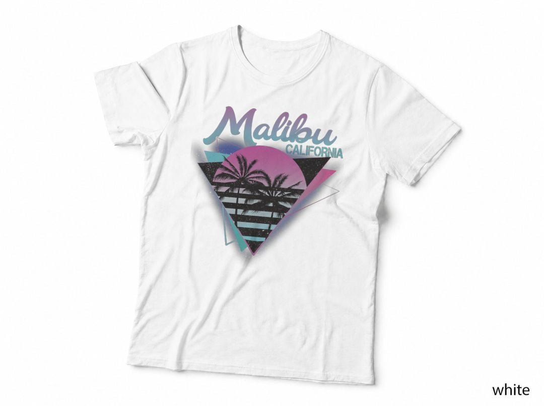 70s 80s in California city Malibu Surfing T-Shirt
