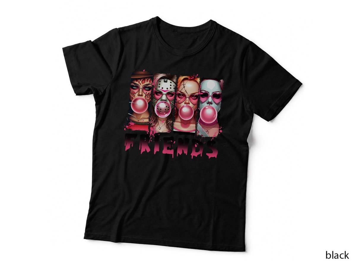 Horror Friends Bubblegum T-Shirt, Halloween Party Costume, Spooky Fun Gift