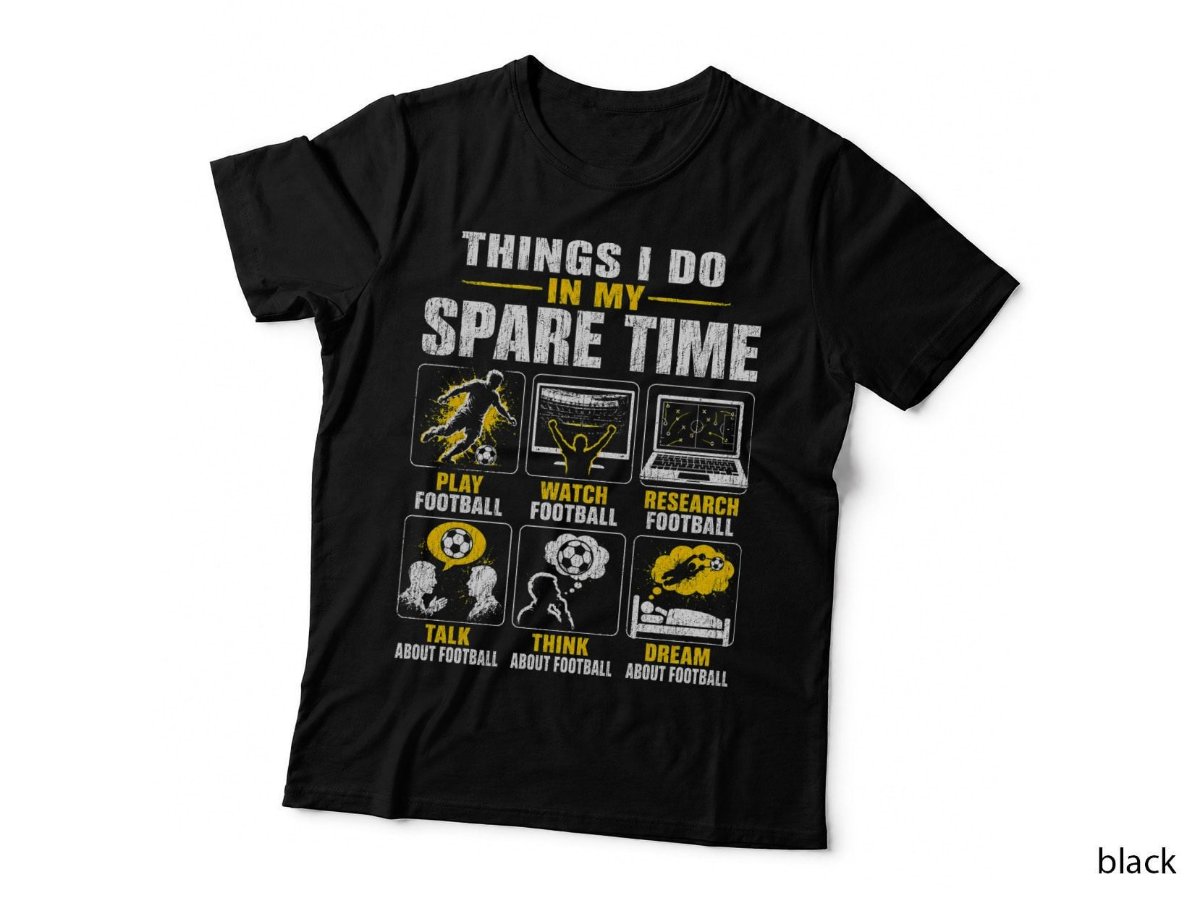 Things I Do In My Spare Time Football Funny Soccer Sports Halftone Hoodie