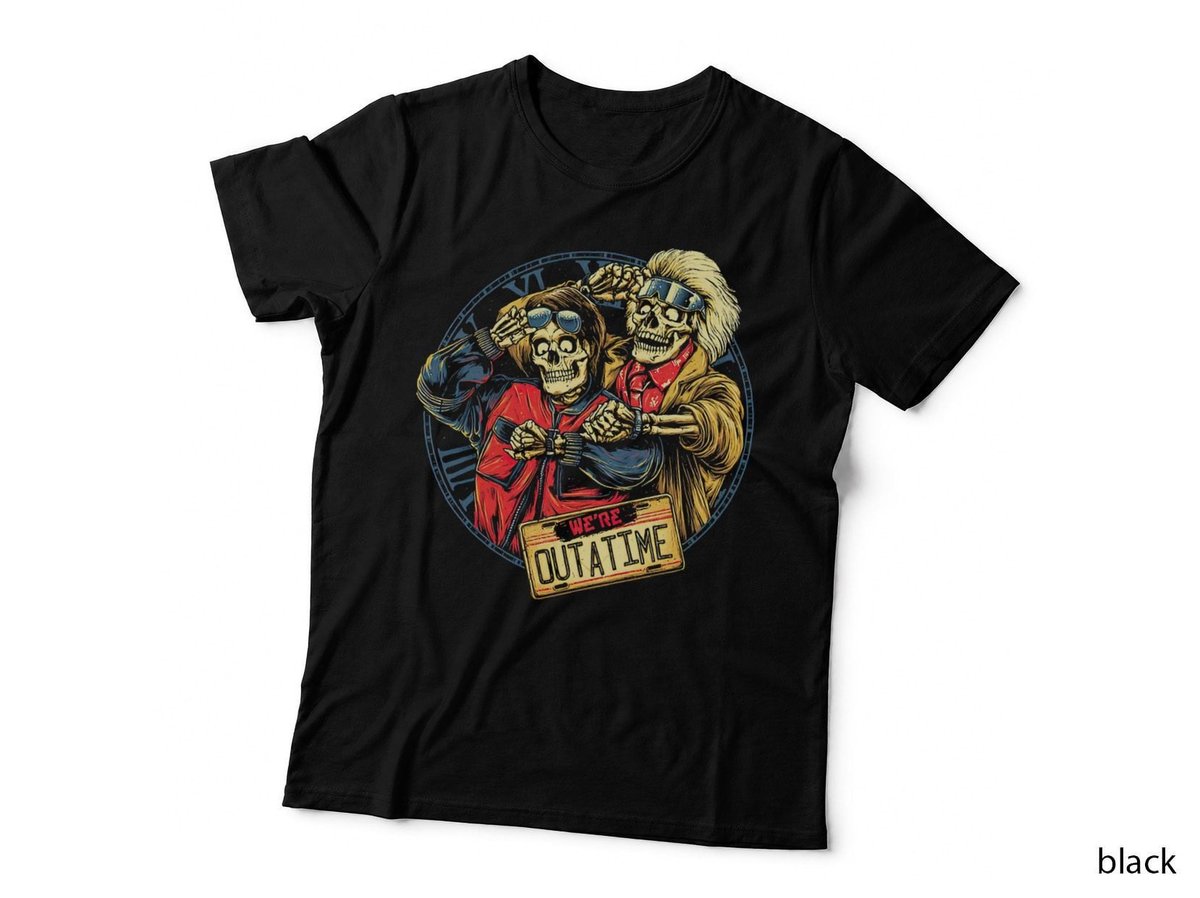 Back To The Future Tshirt, We're Outa Time, Marty Doc T-Shirt
