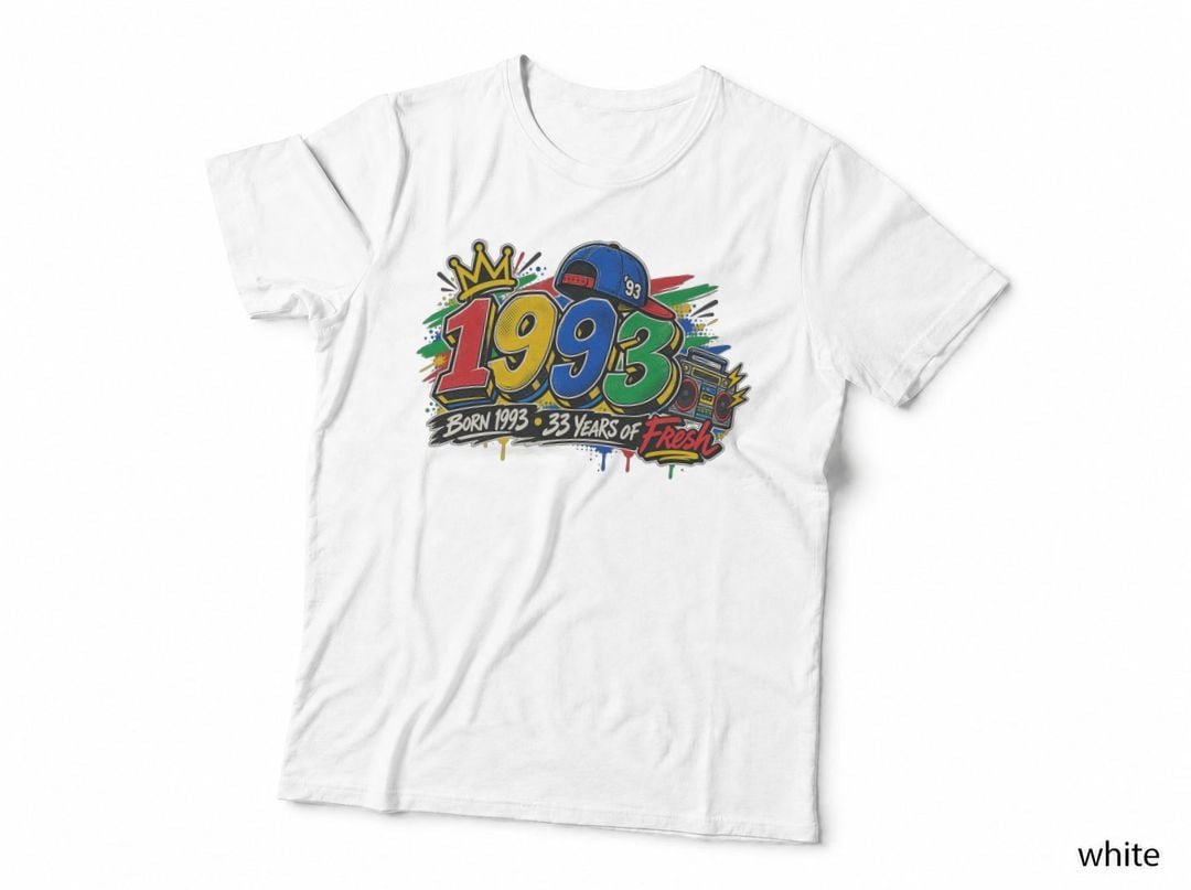 33rd Birthday 1993 Hip Hop Fresh Boombox Streetwear 90s T-Shirt Hoodie Vintage
