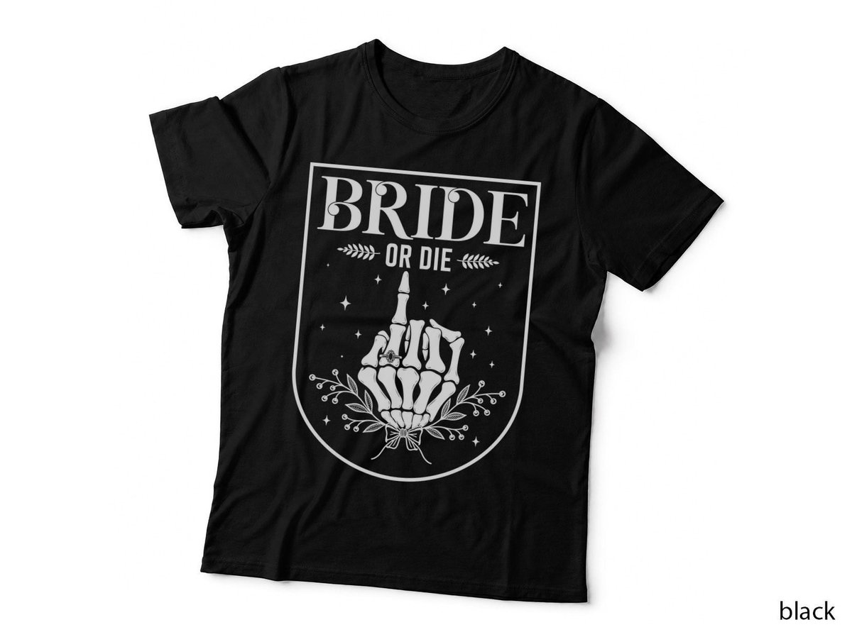 Bride Or Die White Funny Hen Party Skeleton Bachelorette T-Shirt Hoodie Wedding