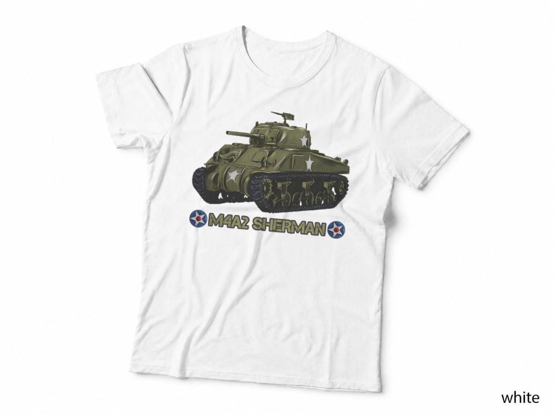 World War 2 American Tank M4A2 Sherman T-Shirt, Military History