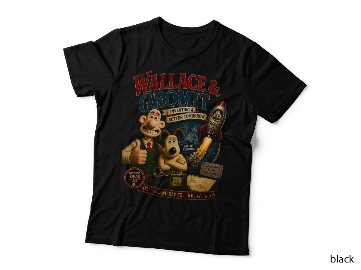 Wallace and Gromit Vintage Cartoon Nostalgia Halftone T-Shirt, British Hoodie
