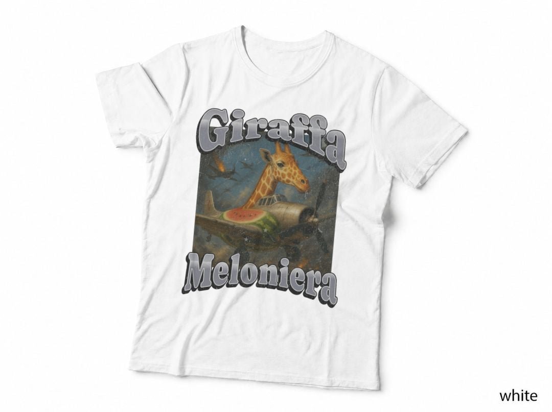 Giraffa Meloniera Italian Brainrot T-Shirt, Giraffe Watermelon Plane Meme Gifts