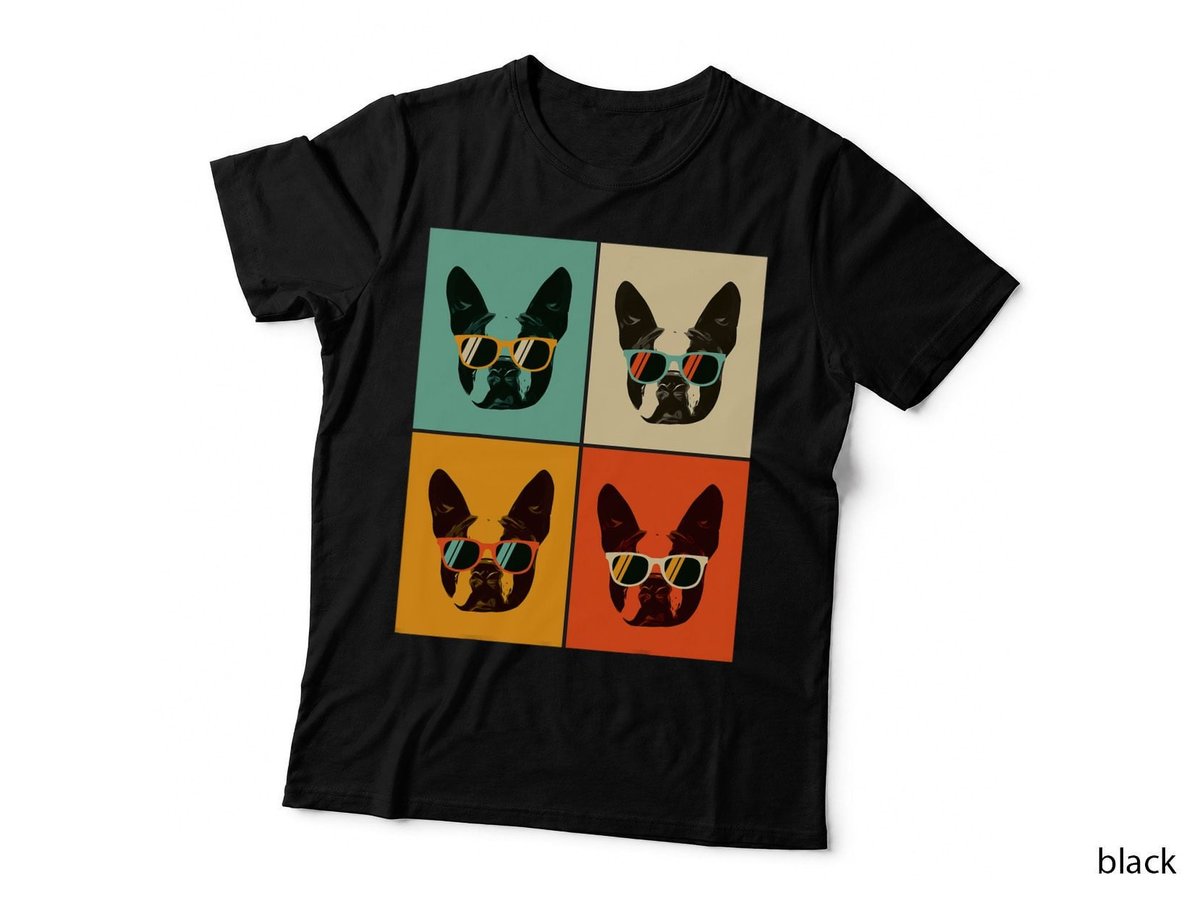 Bostie Dog Lover Gift Funny Boston Terrier With Sunglasses T-Shirt