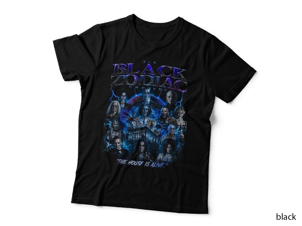 Thirteen Ghosts Black Zodiac T-Shirt, Vintage Horror Movie Halftone Hoodie