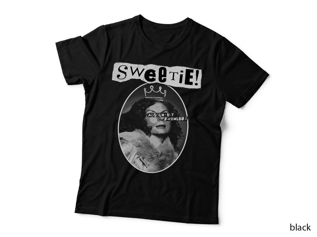 Absolutely Fabulous Sweetie Crown Tee, B&W Eddie Crown Portrait, Ab Fab