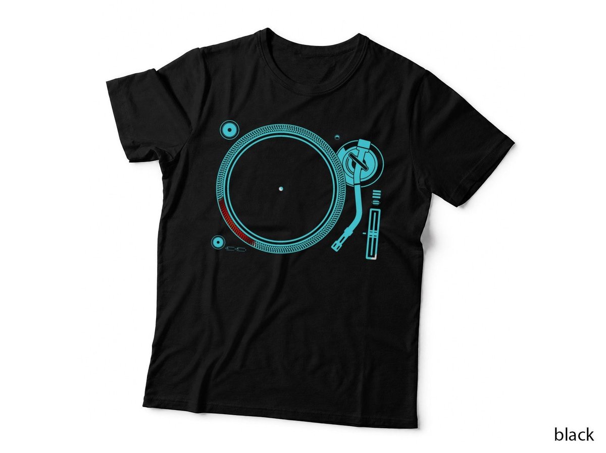Cool Turntable DJ Vinyl 80s Radio Music Art Vintage T-Shirt