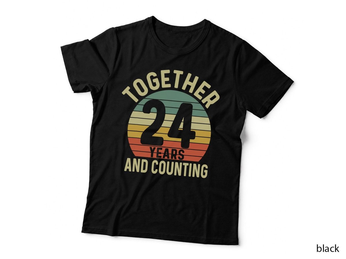 24th Wedding Anniversary T-Shirt, 24 Years Together, Retro Vintage Style